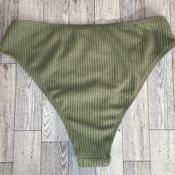 Green Knit Bikini with Cross Back and High Leg | Size M - Picture 6 of 7